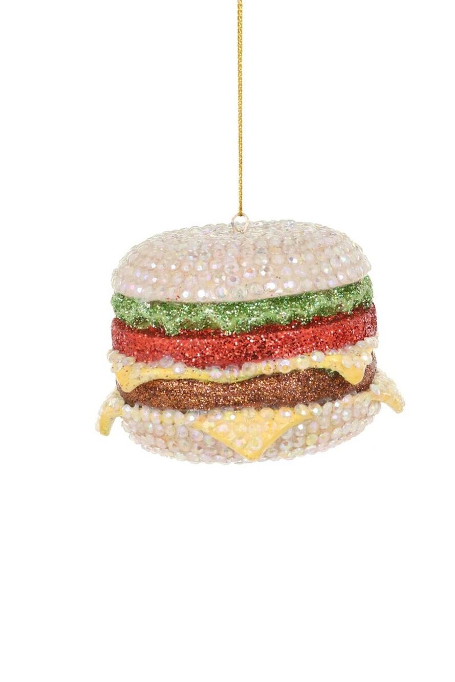 Cody Foster Cheese Burger Ornament Deluxe Jeweled Humorous Foodie Gift